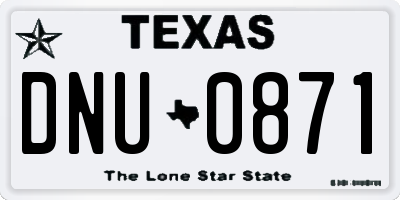 TX license plate DNU0871