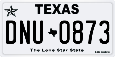 TX license plate DNU0873