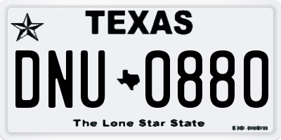 TX license plate DNU0880