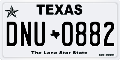 TX license plate DNU0882