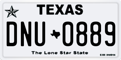 TX license plate DNU0889