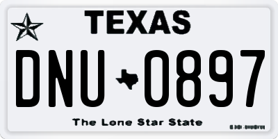 TX license plate DNU0897