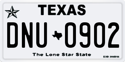 TX license plate DNU0902