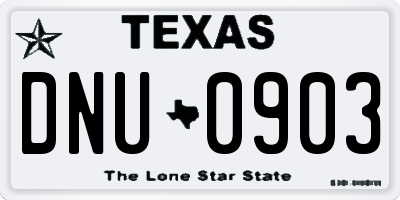 TX license plate DNU0903