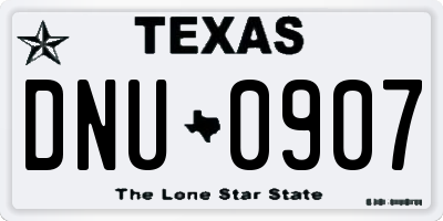 TX license plate DNU0907