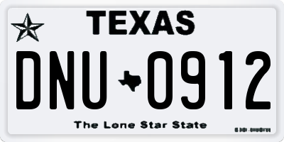TX license plate DNU0912