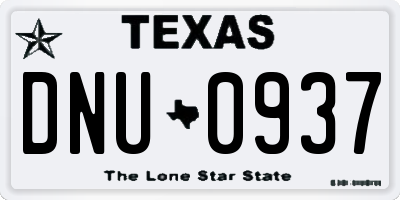 TX license plate DNU0937