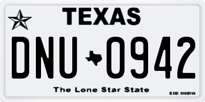 TX license plate DNU0942