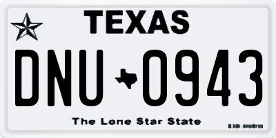 TX license plate DNU0943