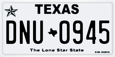TX license plate DNU0945