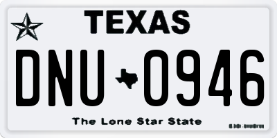 TX license plate DNU0946