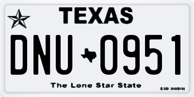 TX license plate DNU0951