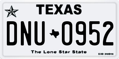 TX license plate DNU0952