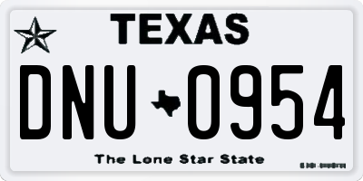TX license plate DNU0954