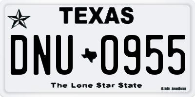 TX license plate DNU0955