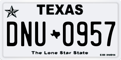 TX license plate DNU0957