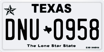 TX license plate DNU0958