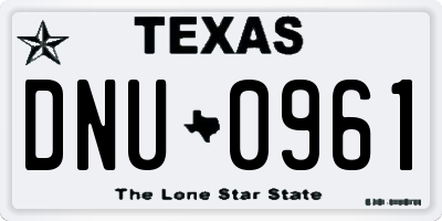 TX license plate DNU0961
