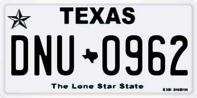 TX license plate DNU0962