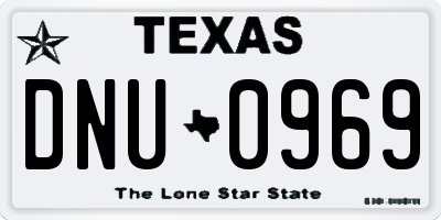 TX license plate DNU0969