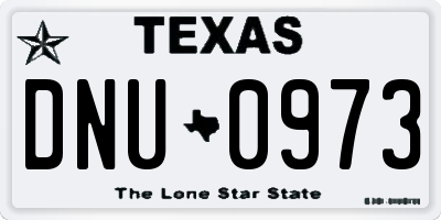 TX license plate DNU0973