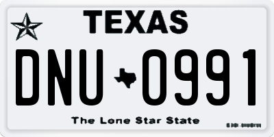 TX license plate DNU0991
