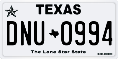 TX license plate DNU0994