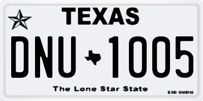 TX license plate DNU1005