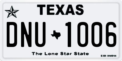 TX license plate DNU1006