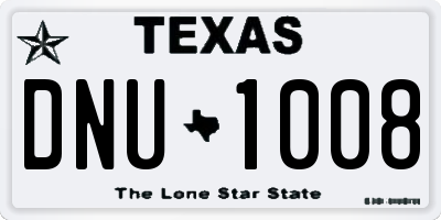 TX license plate DNU1008