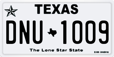 TX license plate DNU1009