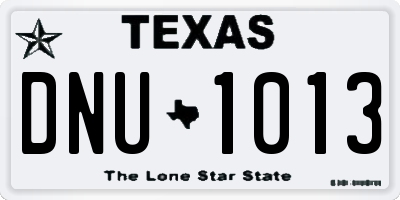 TX license plate DNU1013