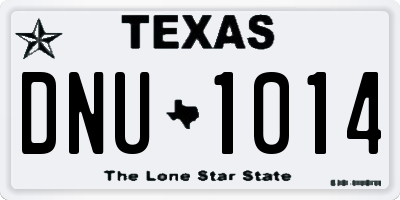 TX license plate DNU1014