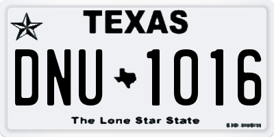 TX license plate DNU1016
