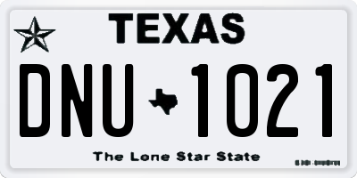TX license plate DNU1021