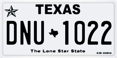 TX license plate DNU1022