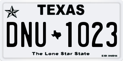 TX license plate DNU1023