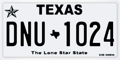 TX license plate DNU1024
