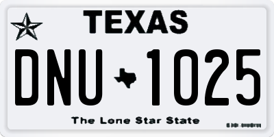 TX license plate DNU1025
