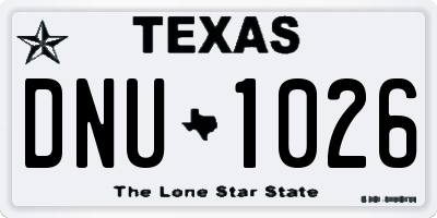 TX license plate DNU1026