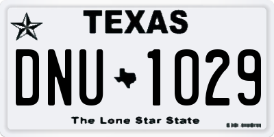 TX license plate DNU1029