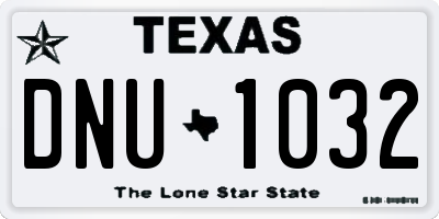 TX license plate DNU1032