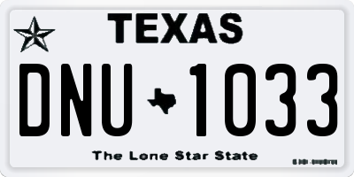 TX license plate DNU1033