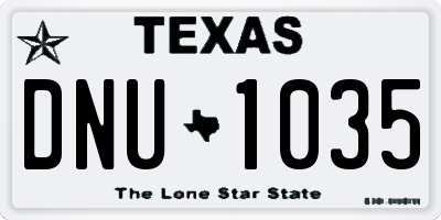 TX license plate DNU1035