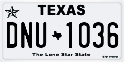 TX license plate DNU1036