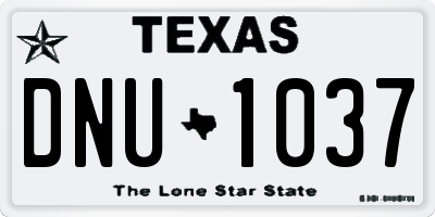 TX license plate DNU1037