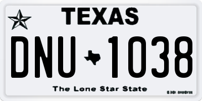 TX license plate DNU1038