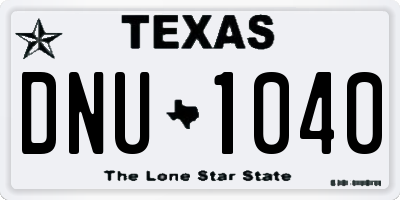 TX license plate DNU1040