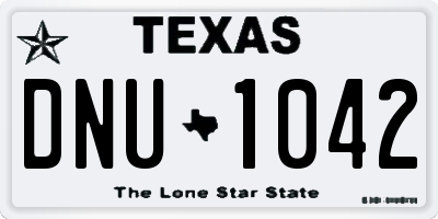 TX license plate DNU1042