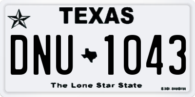 TX license plate DNU1043